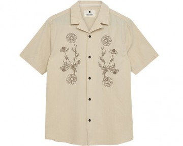 Anerkjendt akleo big flower shirt feather gray 901809 0536