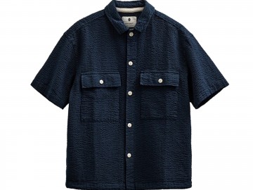 Anerkjendt akotto seersucker shirt sky captain 902294 3059 groot