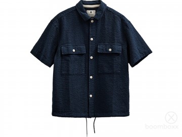 Anerkjendt akotto seersucker shirt sky captain 902294 3059