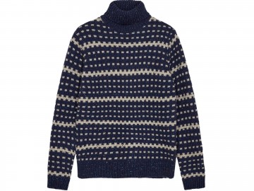 Anerkjendt aksune roll neck heavy knit sky captain 902029 4084