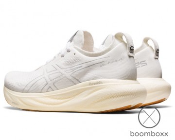 Asics gel nimbus 25 white white 1012b356102 sneaker backside pair