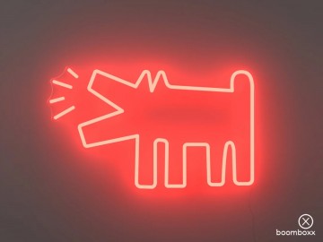 Barking dog x keith haring ypkh dog yellowpop light on