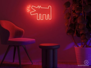 Barking dog x keith haring ypkh dog yellowpop wand presentatie