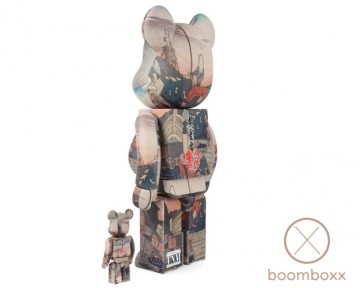 Bearbrick hiroshige utagawa x bearbrick 400  100 backside side