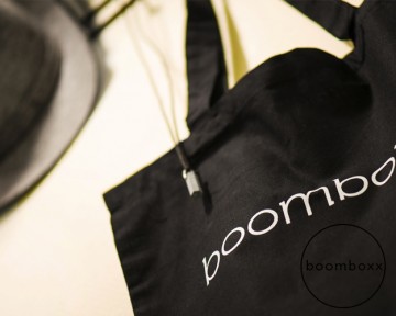 Boomboxx supply logo carrier tote bag black photoshoot 2