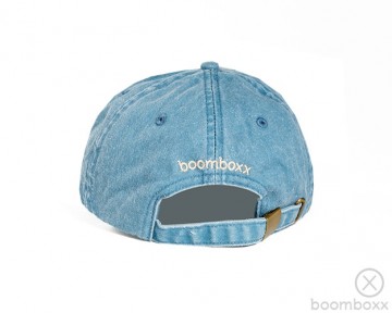Boomboxx vintage cap light denim achterkant logo vntg08lghtdnm