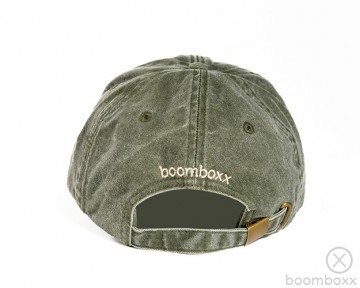 Boomboxx vintage cap olive achterkant logo vntg03lv