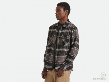 Brixton bowery flannel black charcoal 01213 bkcpc fotoshoot 3