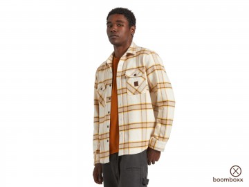 Brixton bowery heavy ls flannel pinebrown 01297 wcpbs fotoshoot 3
