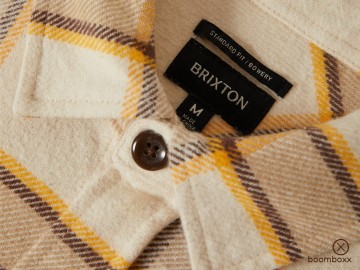 Brixton bowery heavy ls flannel pinebrown 01297 wcpbs zoom