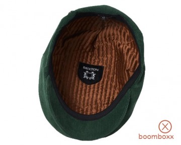 Brixton hooligan flat cap cord pine needle 10771 pnend inside