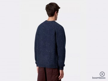 Carhartt wip anglistic sweater speckled jupiter i0109773atxx03 fotoshoot 2
