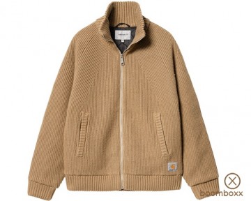 Carhartt wip banley sweater jacket peanut i0339022fsxx03 front