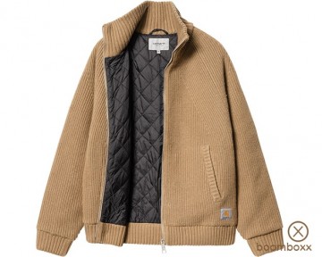 Carhartt wip banley sweater jacket peanut i0339022fsxx03 open jacket