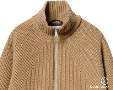 Carhartt wip banley sweater jacket peanut i0339022fsxx03 zoom front