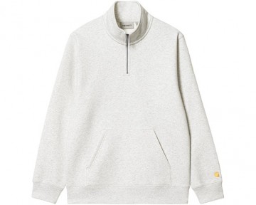 Carhartt wip chase neck zip sweat ash heather gold i03366500jxx03