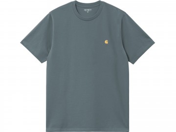 Carhartt wip chase t shirt cozy blue gold i0263913lpxx03