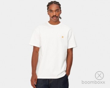 Carhartt wip chase t shirt white gold i02639100rxx03 photoshoot