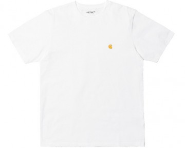 Carhartt wip chase t shirt white gold i02639100rxx03