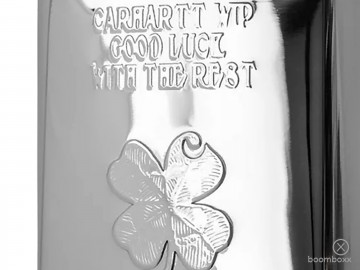 Carhartt wip clover flask silver stainless steel i03624995xx060 zoom voorkant