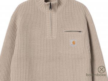 Carhartt wip detroit half zip sweater fleur de sel i0353982lpxx03 zoom