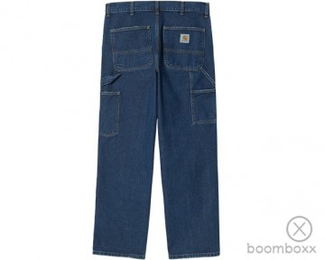 Carhartt wip double knee pant blue stone washed i032699010632 backside volledig