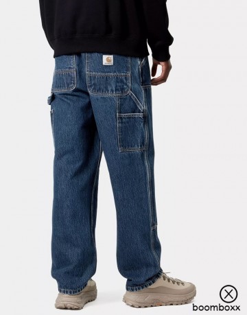 Carhartt wip double knee pant blue stone washed i032699010632 fotoshoot 2