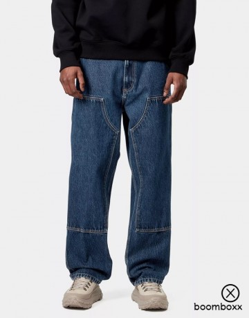 Carhartt wip double knee pant blue stone washed i032699010632 fotoshoot