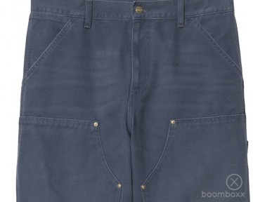 Carhartt wip double knee pant canvas dusky blue i03479620t4032 voorkant zoom