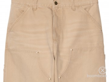 Carhartt wip double knee pant dusty h brown stone canvas i03479607e4032 zoom voorkant