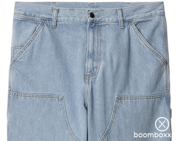 Carhartt wip double knee pant heavy stone bleached i03269901a3 zoom front