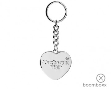 Carhartt wip heart keychain silver i03490395xx06 full hanging