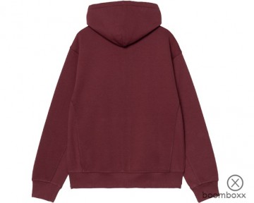 Carhartt wip hooded american script jacket malbec i0330632byxx03 backside