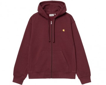 Carhartt wip hooded american script jacket malbec i0330632byxx03