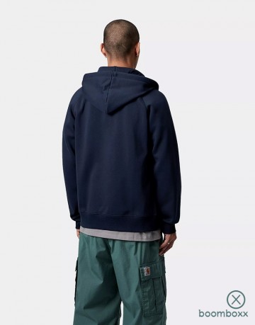 Carhartt wip hooded chase jacket dark navy i03366400hxx03 fotoshoot 2