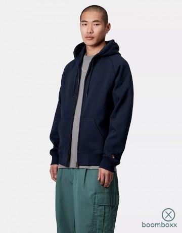 Carhartt wip hooded chase jacket dark navy i03366400hxx03 fotoshoot