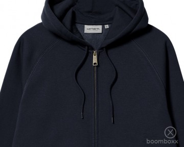 Carhartt wip hooded chase jacket dark navy i03366400hxx03 zoom front