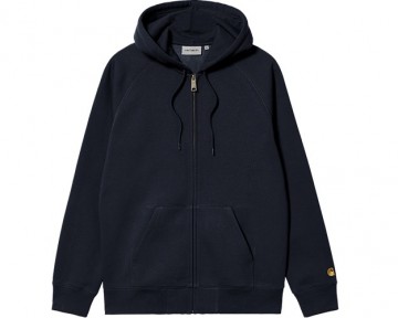 Carhartt wip hooded chase jacket dark navy i03366400hxx03