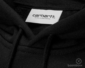 Carhartt wip hooded chase sweat black i03366100fxx03 zoom