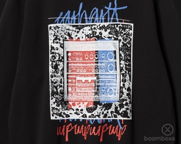 Carhartt wip hooded stero sweat blacki03362489xx03 backside zoom