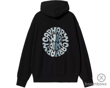 Carhartt wip jazzy sweat jacket black air sky i0347312xfxx03 achterkant