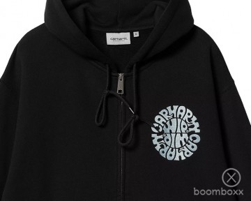 Carhartt wip jazzy sweat jacket black air sky i0347312xfxx03 zoom voorkant