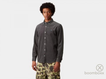 Carhartt wip ls madison cord shirt graphite i0299582f9xx06 fotoshoot