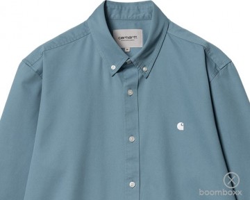 Carhartt wip ls madison shirt icy water i0233392rnxx03 zoom front