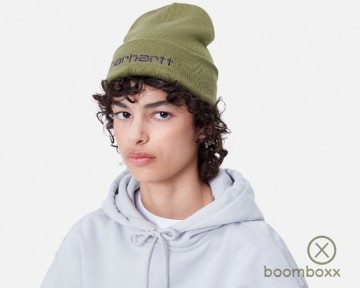 Carhartt wip script beanie dusty capulet aura i0342342i9xx06 fotoshoot