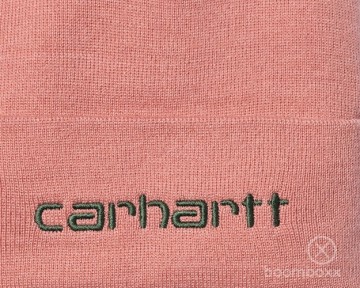 Carhartt wip script beanie dusty rose sycamore i0342342dgxx06 zoom