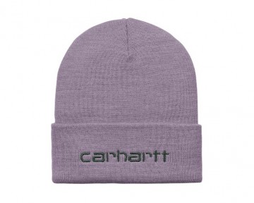 Carhartt wip script beanie glassy purple discovery green i0308841tfxx06