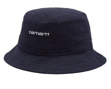 Carhartt wip script bucket hat dark navy white i0262171c9004