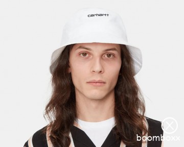 Carhartt wip script bucket hat white black i02993700axx04 photoshoot