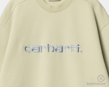 Carhartt wip w carhartt sweat beryl frosted blue i03364724sxx03 zoom